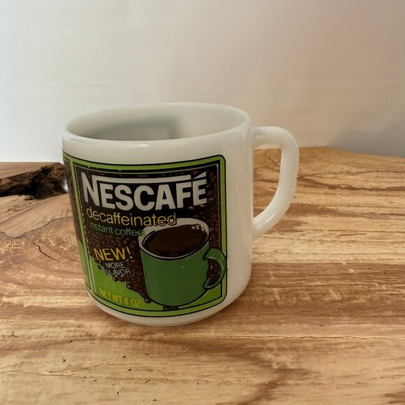 RARE - Vintage - Federal Glass Milk Glass - NESCAFE - Advertising - Mug - Picture 7 of 9